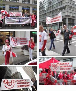 Nowy Jork Parada Pułaskiego transparent Partii Dobrego Humoru