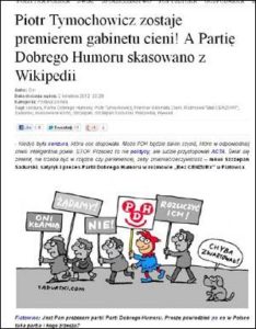 wikipedia cenzura partia dobrego humoru