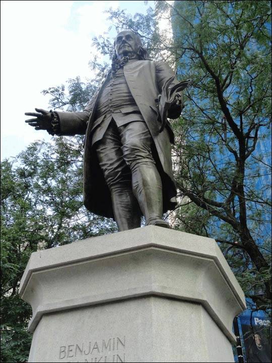 Benjamin Franklin ciekawostki cytaty Boston pomnik
