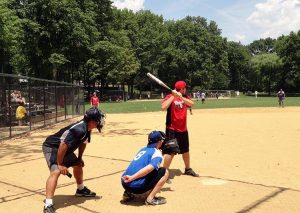 baseball boiska drzewa zieleń gra zawodnicy Nowy Jork