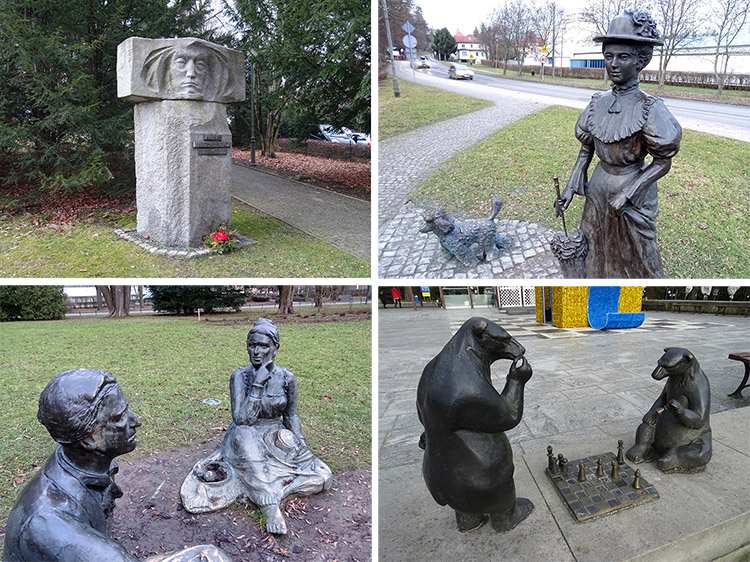 rzeźby w Parku Zdrojowym w Polanicy-Zdroju