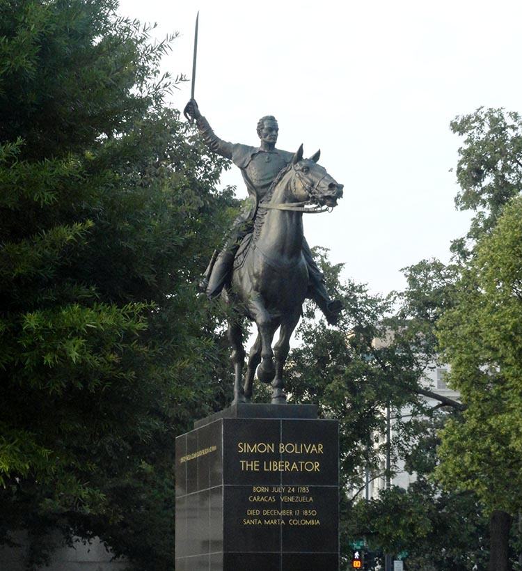Simon Bolivar pomniki Waszyngton USA pomnik ciekawostki
