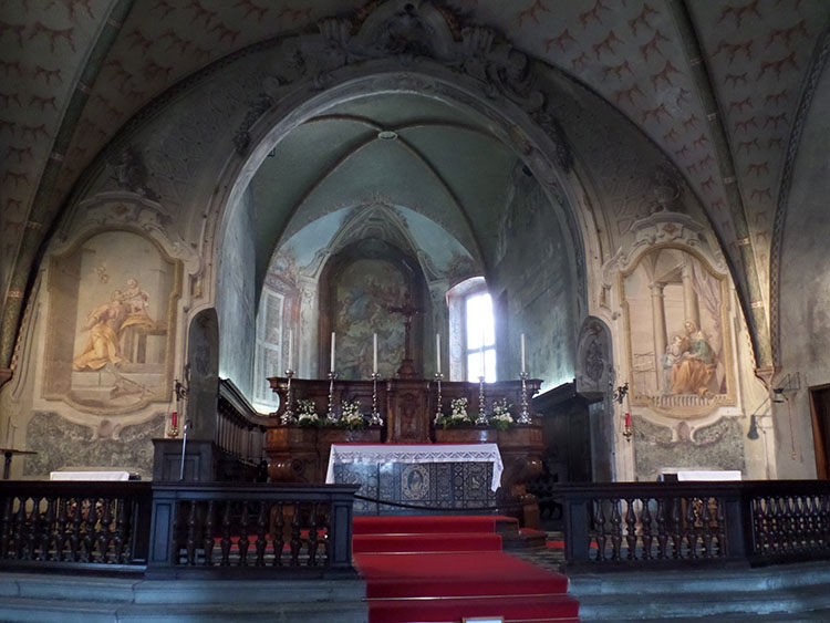 kościół Santa Maria degli  Angioli Lugano Szwajcaria freski