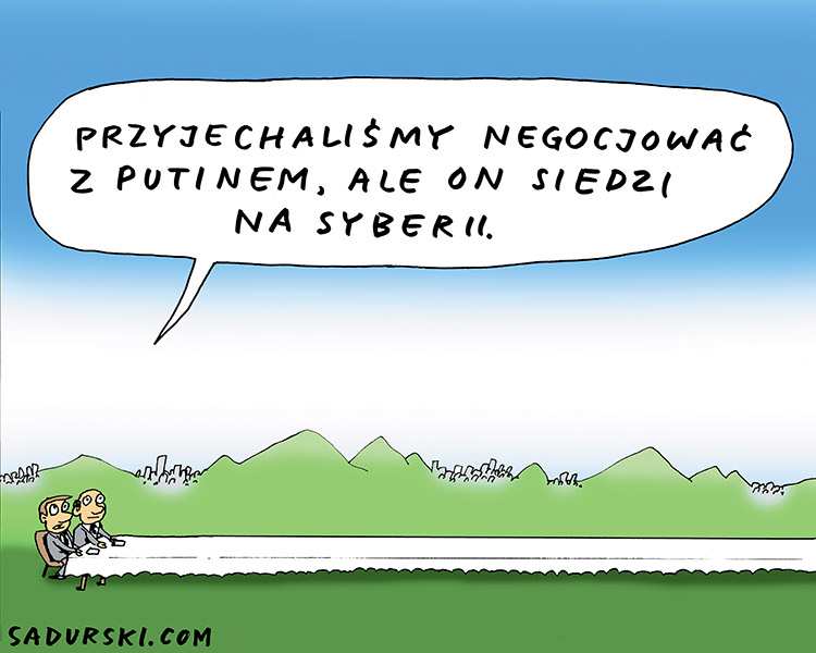 Putin humor negocjacje pokojowe stół dowcipy o wojnie w Ukrainie