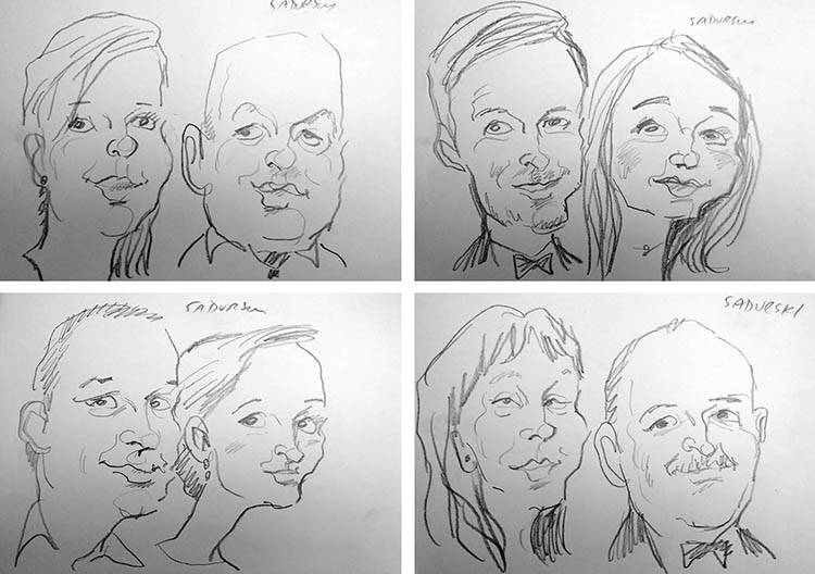 4 weselne karykatury olowkiem warszawa portret