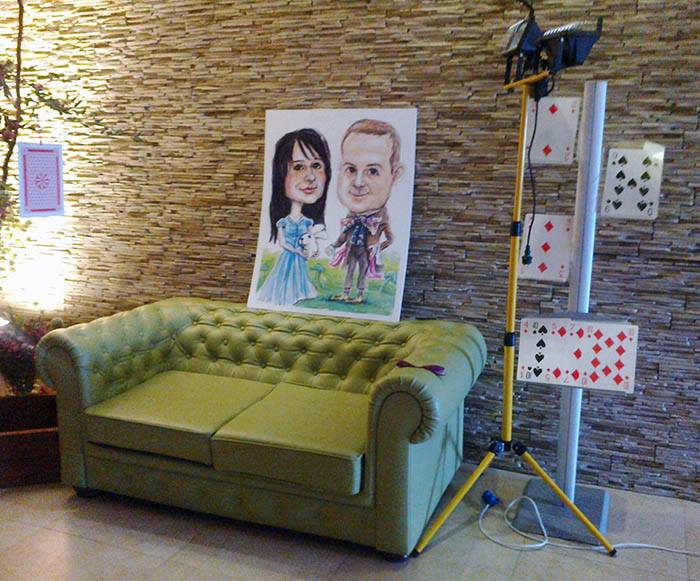 5 dekoracja weselna karykatura pary mlodej warszawa