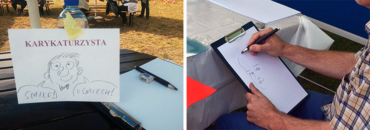 7 karykaturzysta na piknik warszawa stanowisko rysownik
