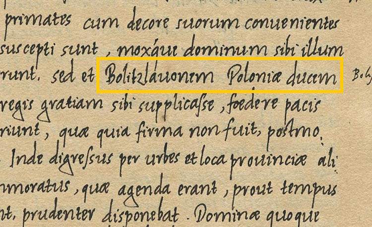 Bolesław Chrobry rękopis XI wiek