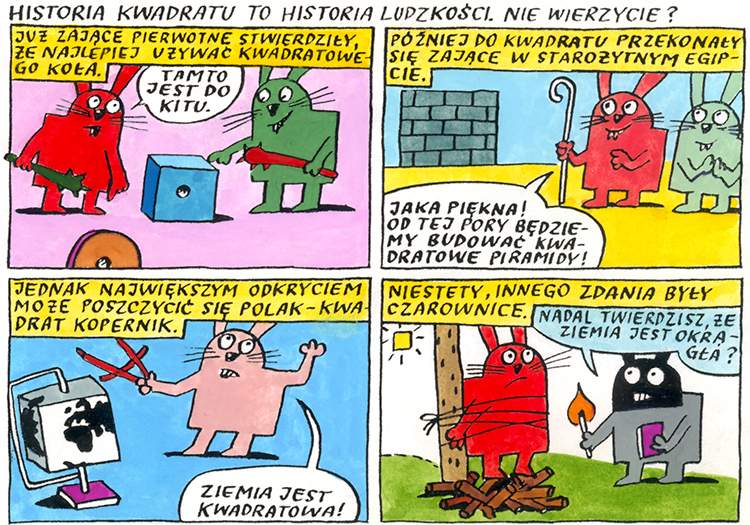Kwadratowe Zające komiks Szczepana Sadurskiego