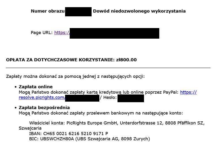 PicRights Switzerland e-mail