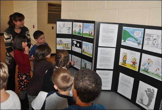 Szczepan Sadurski polskim dzieciom w Ameryce Mahwah NJ wystawa w polskiej szkole