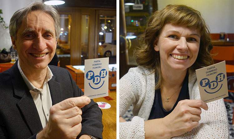 Sadurski w Bratysławie Milos Randak Katarzyna Zalepa legitymacje Partii Dobrego Humoru