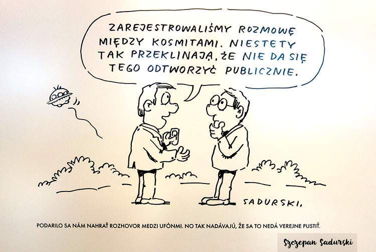Sadurski w Bratysławie rysunek humorystyczny