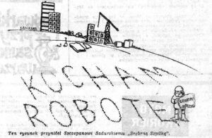 Srebrna Szpilka 1986 rysunek Szczepana Sadurskiego