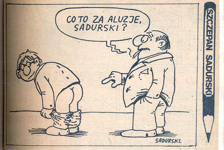 Szczepan Sadurski rysunek satyryczny kawały Sadurskiego