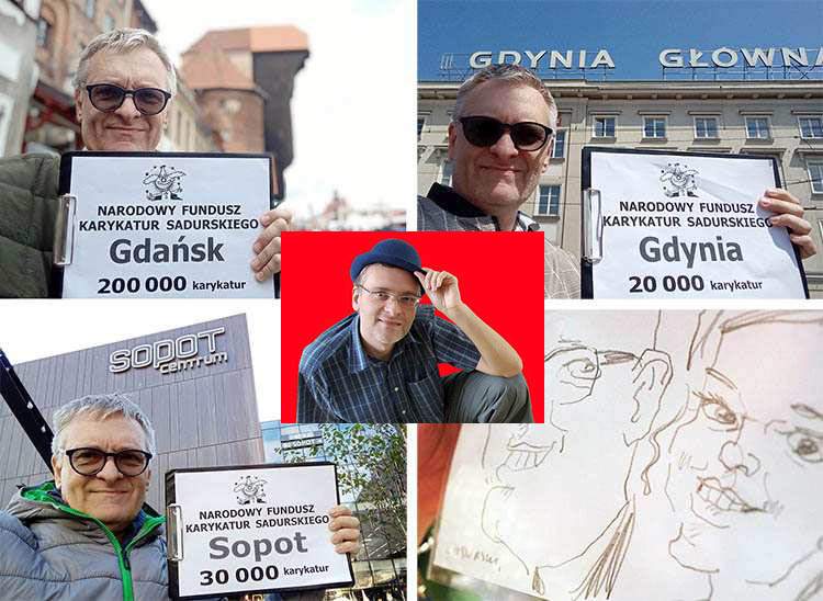 Trójmiasto karykaturzysta Gdańsk Sopot Gdynia karykatury atrakcja na event wesele