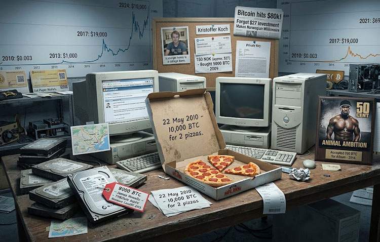 10 miliardów dolarów za dwie pizze! Szokujące historie z historii Bitcoina bitcoiny ciekawostki o kryptowalucie Bitcoin