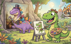 dinozaur malarz dowcipy o dinozaurach