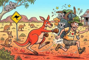Australia dowcipy o Australii humor kangur turysta