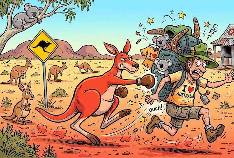 Dowcipy o Australii. Humor z Antypodów Australia dowcipy o Australii humor kangur turysta