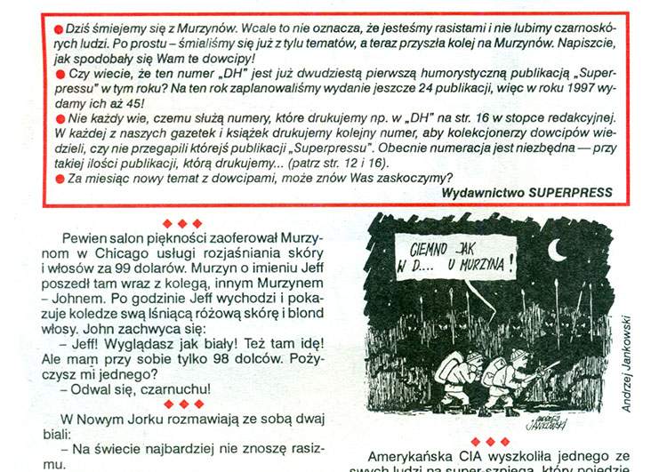 dowcipy o Murzynach strona 2 publikacji miesięcznik Dobry Humor