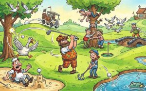 golf humor rysunkowy gra w golfa