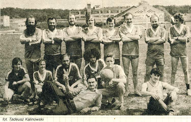 FC Satyr Zielona Góra drużyna karykatury piłkarzy