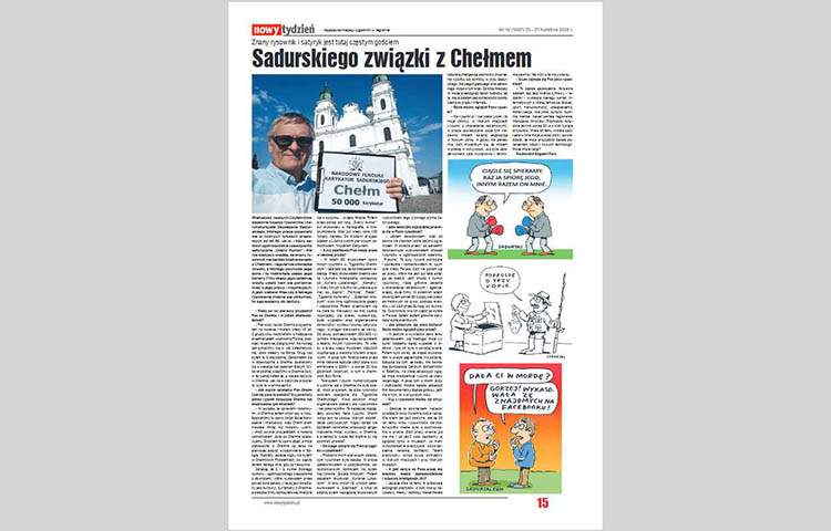 karykatury w Chełmie wywiad z rysownikiem Sadurski