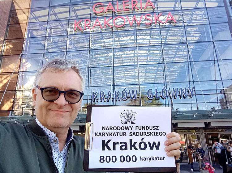 karykaturzysta Kraków karykatury na żywo Galeria Krakowska