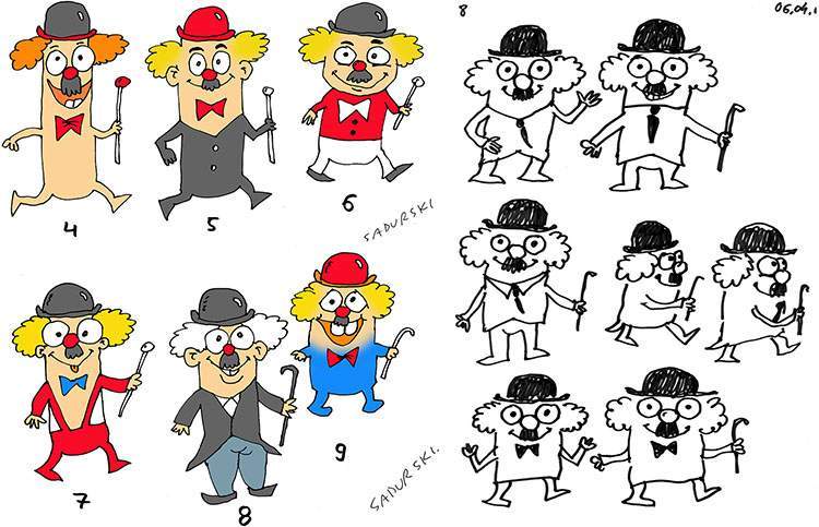 komiks Charlie Smile projekty postaci