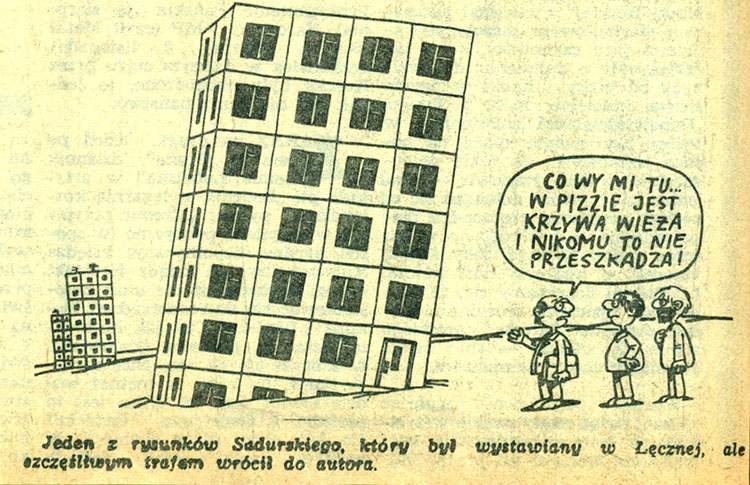 Z wystawy zniknęły moje rysunki satyryczne. Sprawa trafiła do sądu 1988 kradzież rysunków Łęczna 1988 Szczepan Sadurski wycinek Kurier Lubelski