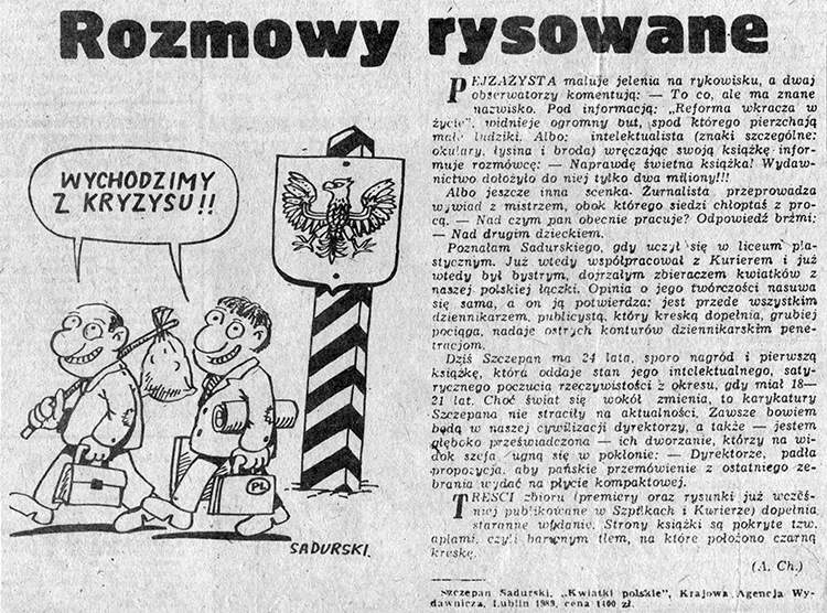 Kwiatki Polskie recenzja ksiazki Szczepana Sadurskiego Kurier Lubelski 1989 wycinek