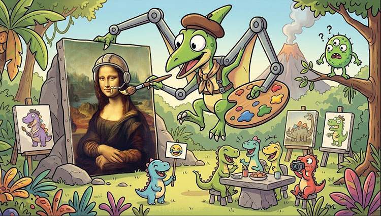 latający dinozaur dowcipy o dinozaurach