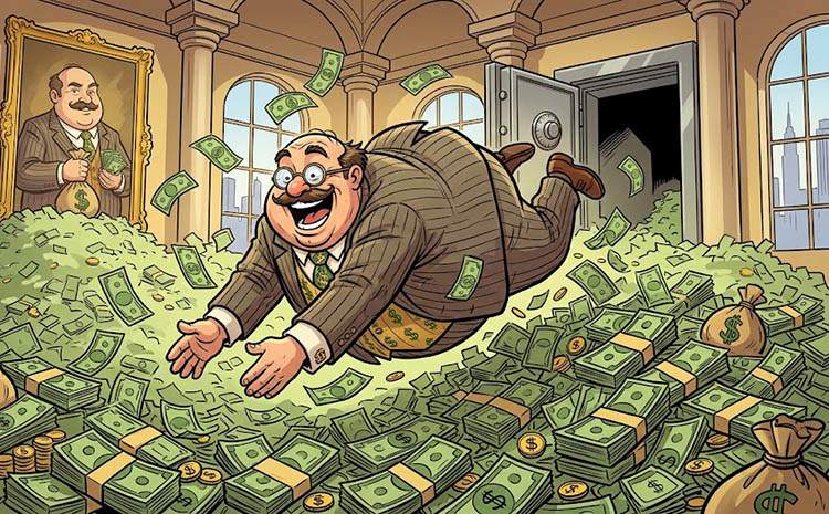 Dowcipy o biznesmenach i bogaczach milioner bogacz humor rysunkowy pieniądze dowcipy o biznesmenach