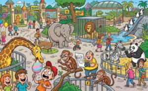 ogród zoologiczny humor rysunkowy dowcipy o ZOO