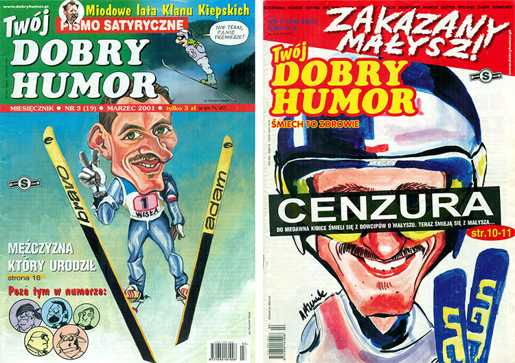 okładki Twój Dobry Humor Adam Małysz karykatury