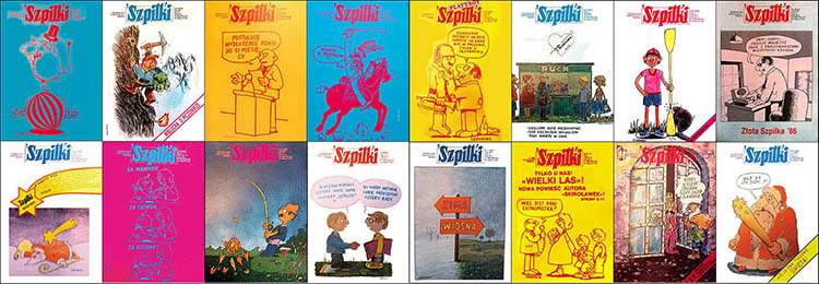 okładki tygodnik satyryczny Szpilki karykaturzysta Warszawa Szczepan Sadurski