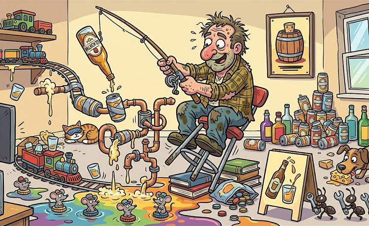 Dowcipy o pijakach. Pijackie żarty alkoholowe pijak alkohol humor rysunkowy dowcipy o pijakach