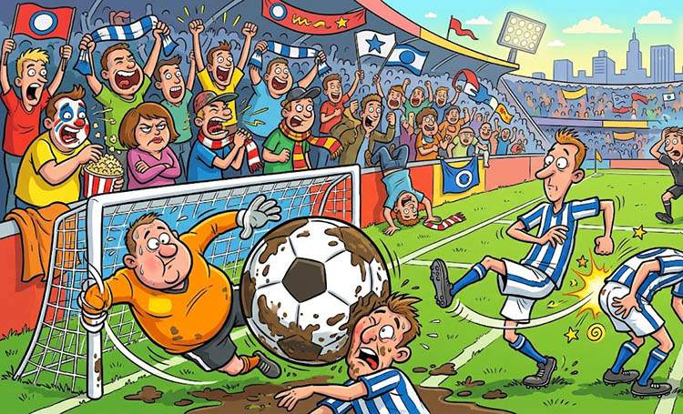 Dowcipy o piłce nożnej i piłkarzach. Futbol na wesoło piłka nożna piłkarze humor rysunkowy dowcipy o piłkarzach