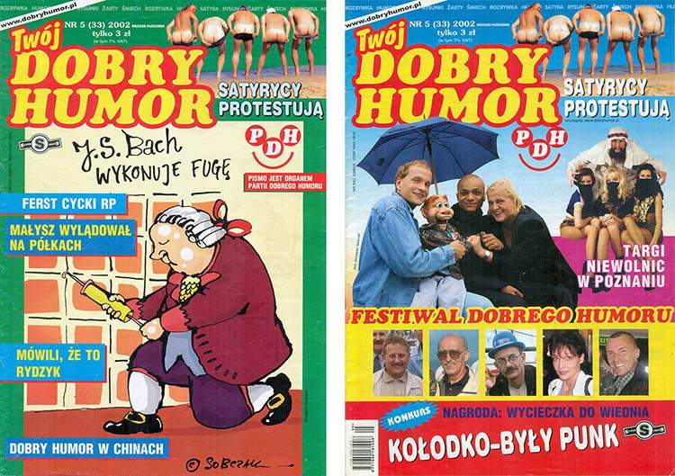 Twój Dobry Humor – zrealizowane patronaty medialne 2000-2013 okładka pismo satyryczne Twój Dobry Humor patronaty medialne