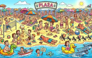 plaża opalanie humor rysunkowy dowcipy o plaży