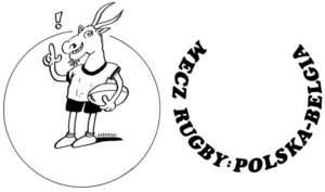 rysunek rugby logo mecz Polska Belgia projekt Szczepan Sadurski