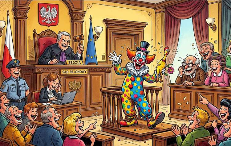 Najlepsze dowcipy o sędziach. Żarty na wokandzie sąd sala sądowa humor rysunkowy dowcipy o sędziach