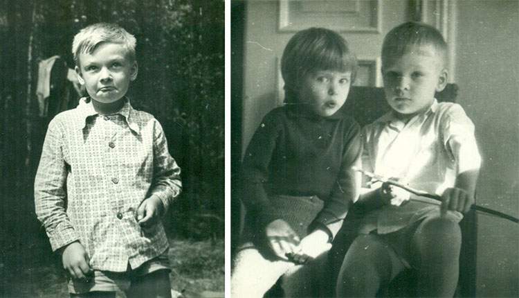 satyryk karykaturzysta Szczepan Sadurski jako dziecko 1971