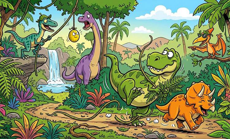 Dowcipy o dinozaurach. Prehistoryczny humor śmieszne dinozaury humor rysunkowy dowcipy o dinozaurach