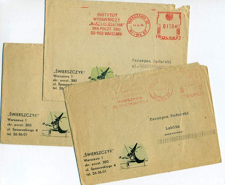 talent plastyczny koperty redakcja Świerszczyka Szczepan Sadurski
