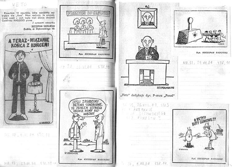 tygodnik Veto rysunki Szczepana Sadurskiego 1984