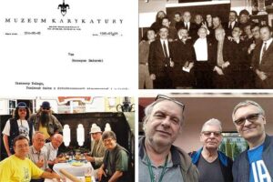 znani karykaturzyści polscy zdjęcia archiwalne Muzeum Karykatury anegdoty o karykaturzystach